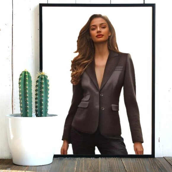 Robert Graham Black Reptile Textured Single Breasted Blazer Size 8 - Picture 1 of 13